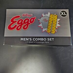 Kelloggs Eggo Mens Combo Set XL T-Shirt and Lounge Pants Pajamas New in Box